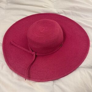 Scala Newport Pink Wide Brim Sun Hat 5” Crushable Beach